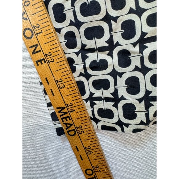 Vintage Vision Apparel Straight Satin Pants Womens Size 8 Tan Black Geometric - Picture 8 of 12